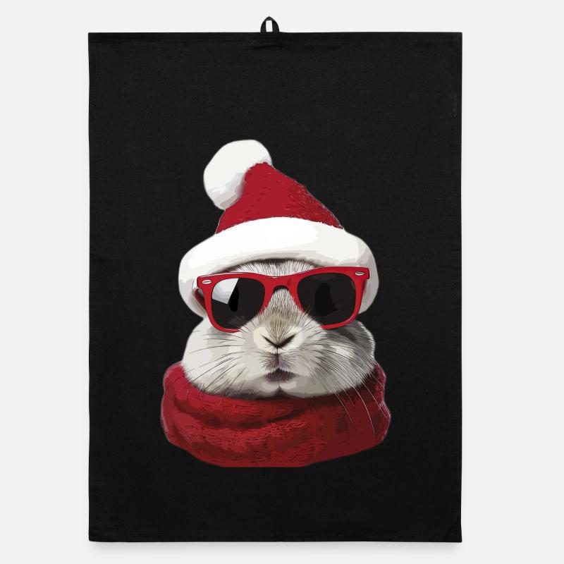 Lapin de Noël Tenue drôle Lapin mignon Lapin Torchon bio