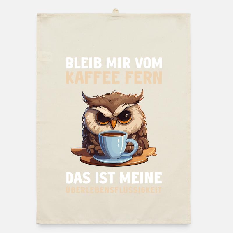 Lustige Eule Kaffee Eulen Kaffeeliebhaber Spruch Organic Geschirrtuch
