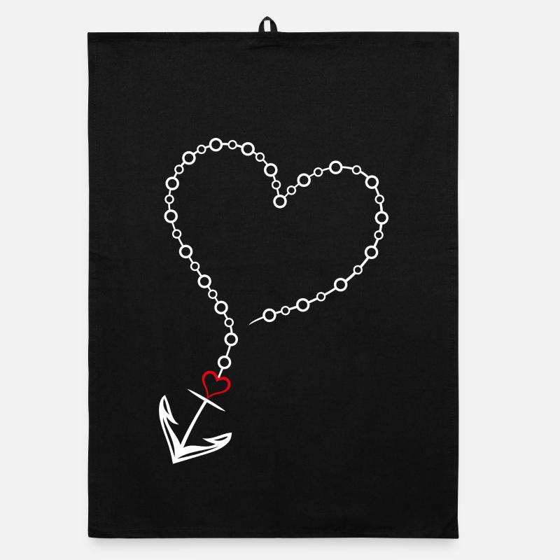 Coeur avec ancre Torchon bio