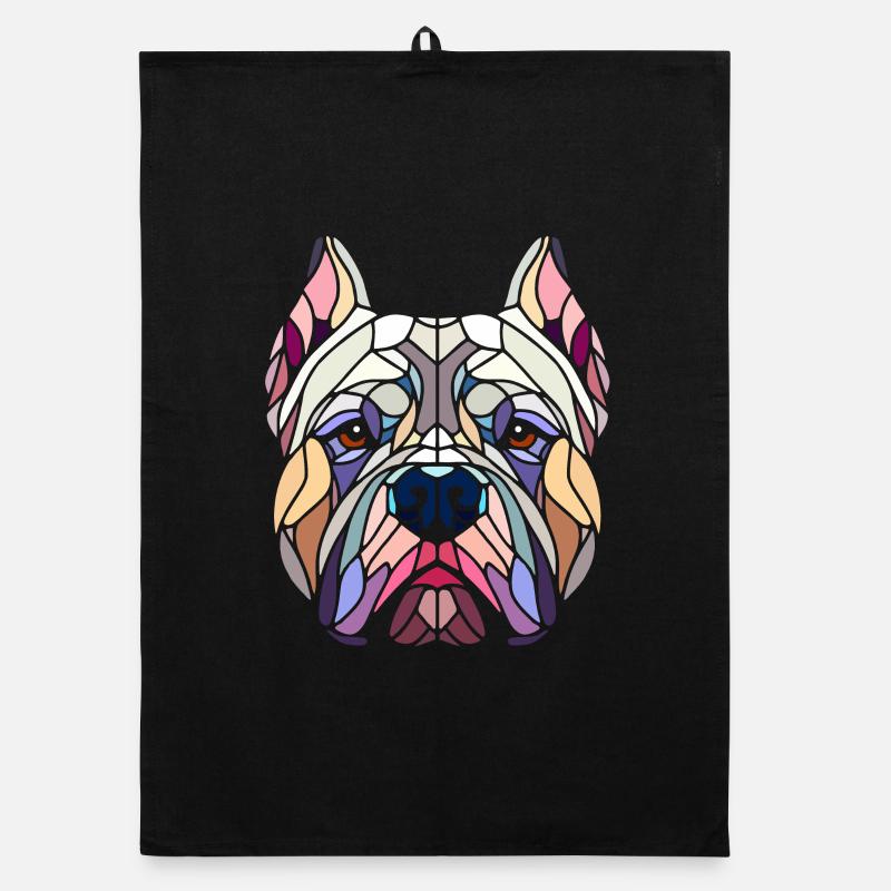 American bully geometric art, polygon head Organic dish towel