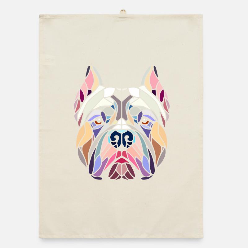 American bully geometric art, polygon head Organic dish towel