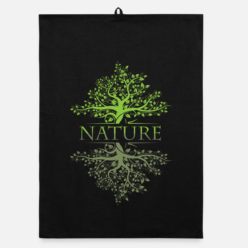 arbre réflexion nature forêt feuille icône logo icône Torchon bio