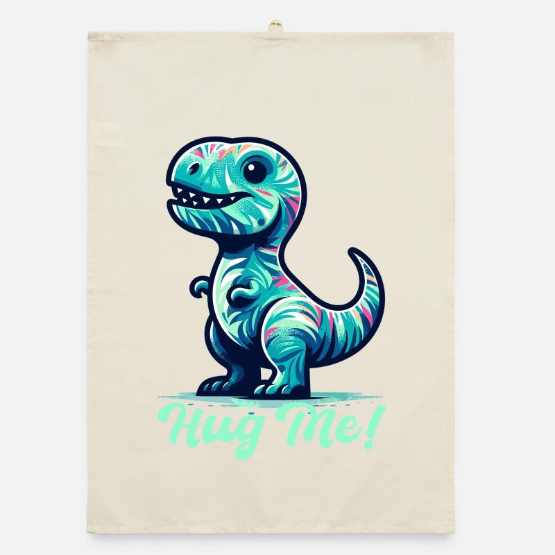 T-Rex Hug Me Hug Gift Organic dish towel