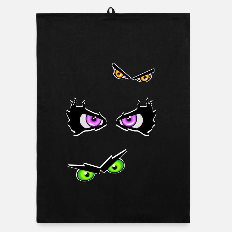 Les yeux d’Halloween sont maléfiques Torchon bio