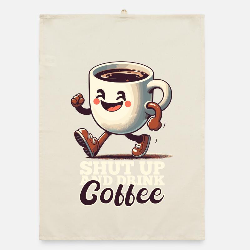 Shut Up Coffee Mug Funny Gift Organic dish towel