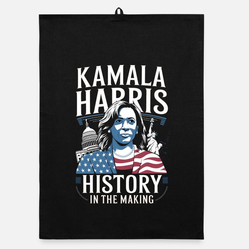 Kamala Harris wird Geschichte schreiben - Organic Geschirrtuch - Schwarz