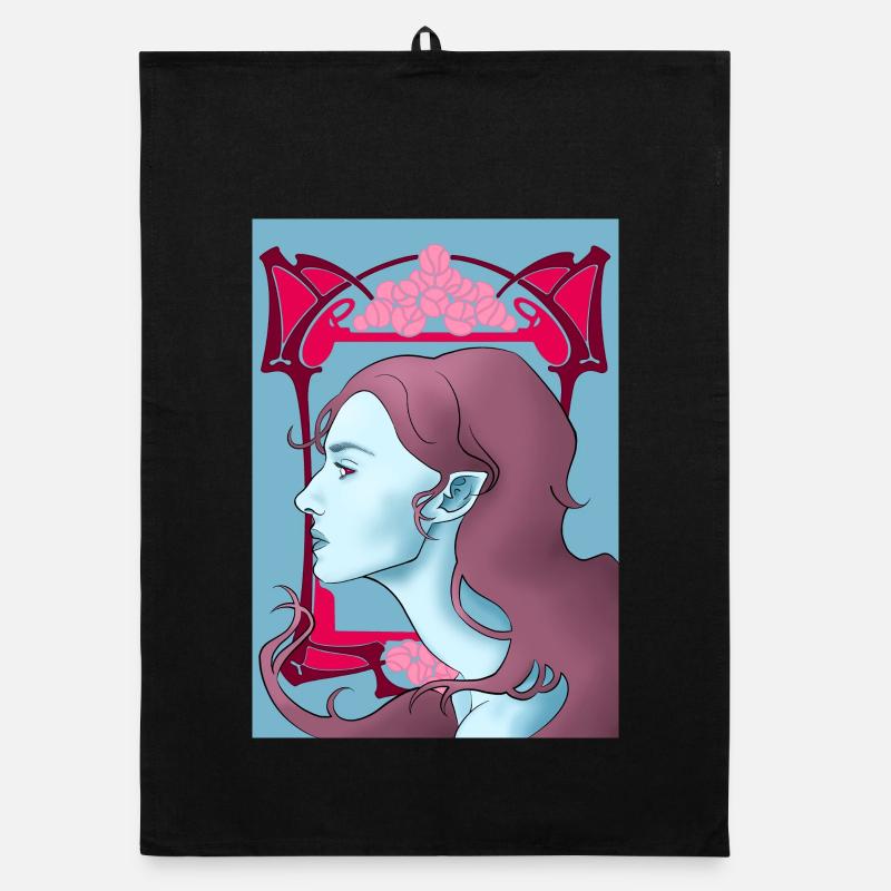 Art Nouveau Vampire Organic dish towel