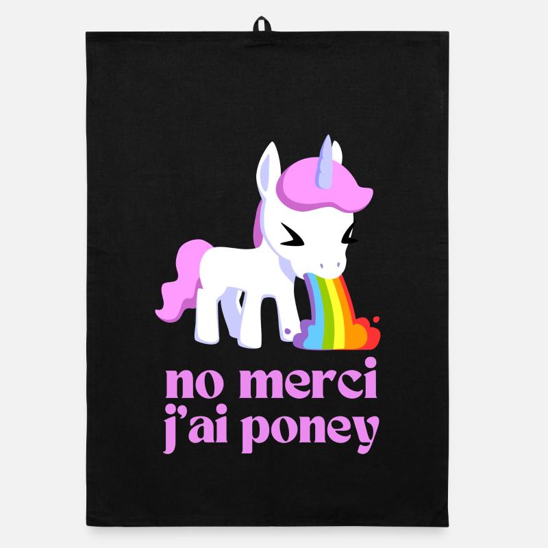 Non merci j'ai poney Torchon bio