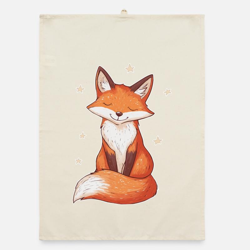 Fox and Stars Organic dish towel