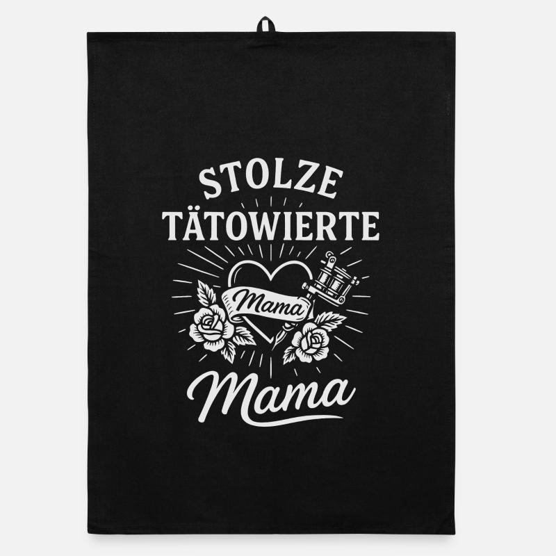 Fière maman tatouée – Conception de tatouage pour les mères Torchon bio