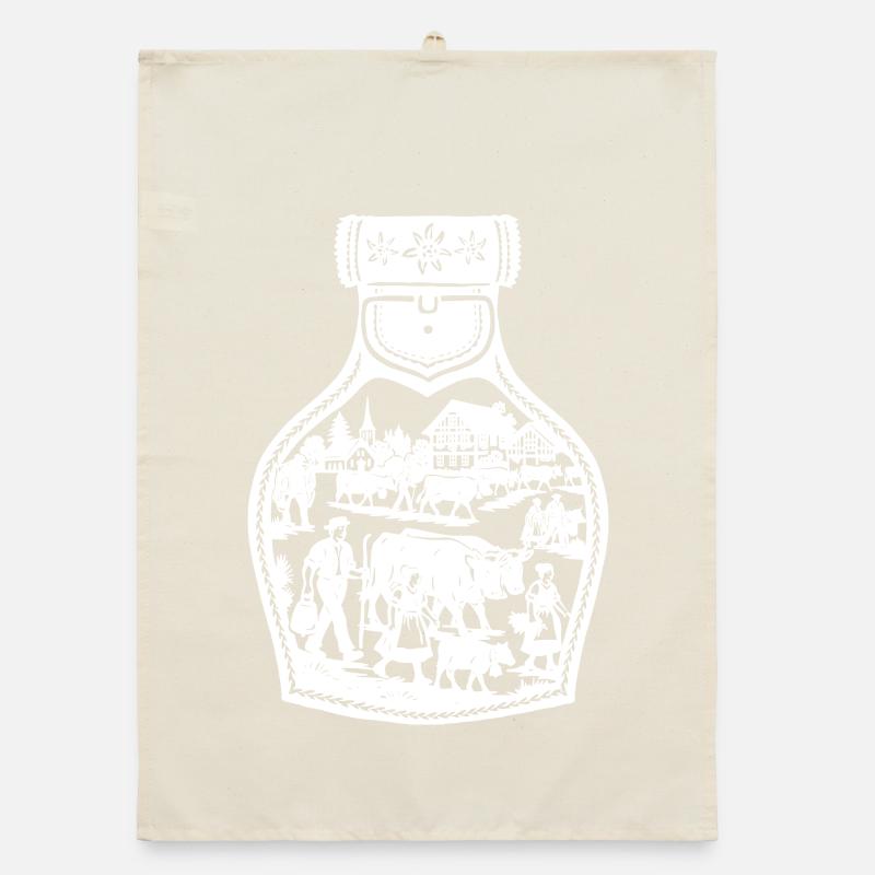 Alpine descent white Organic dish towel