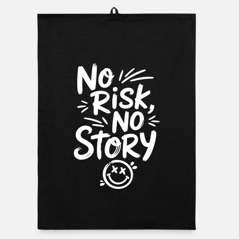 No Risk No Story Smiley Organic Geschirrtuch