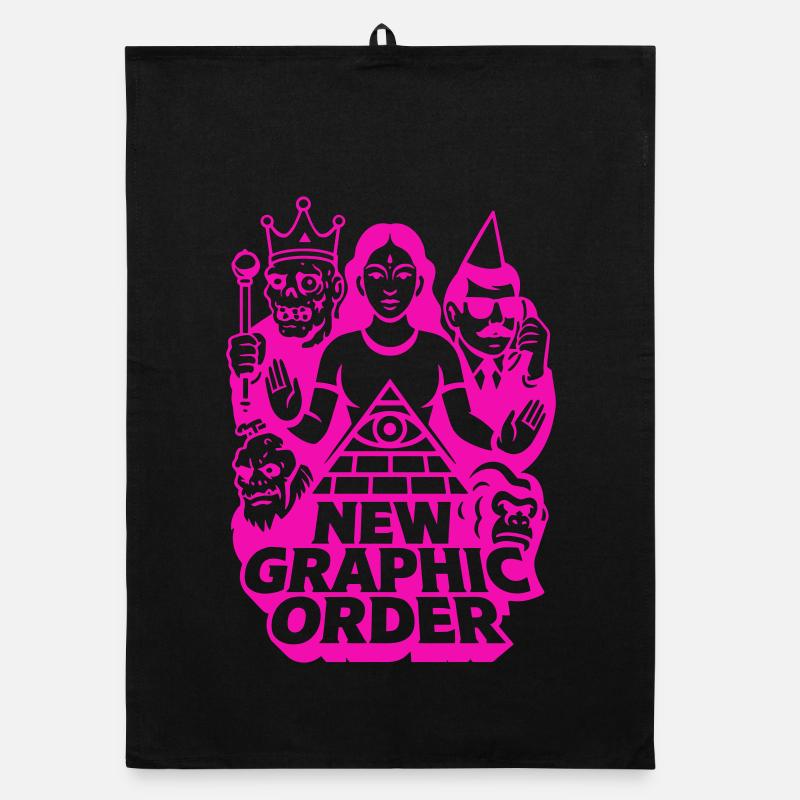 New Graphic Order Pulp Art pink Organic dish towel