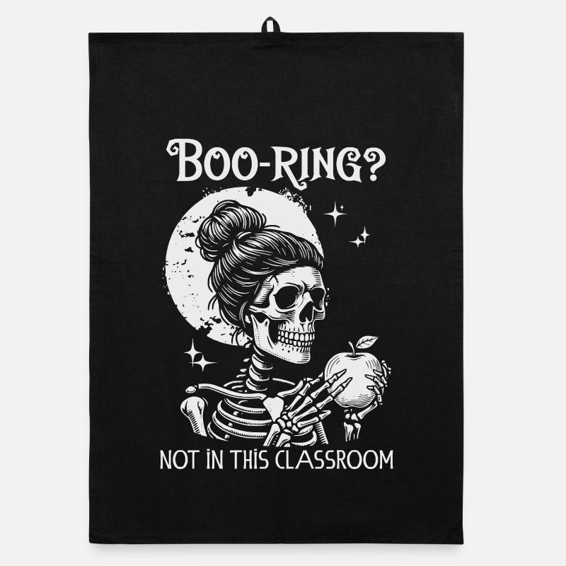 Funny Teacher Skeleton Halloween Classroom Organic Geschirrtuch