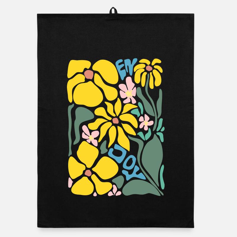 Gute Laune Blumen - gelb Organic Geschirrtuch