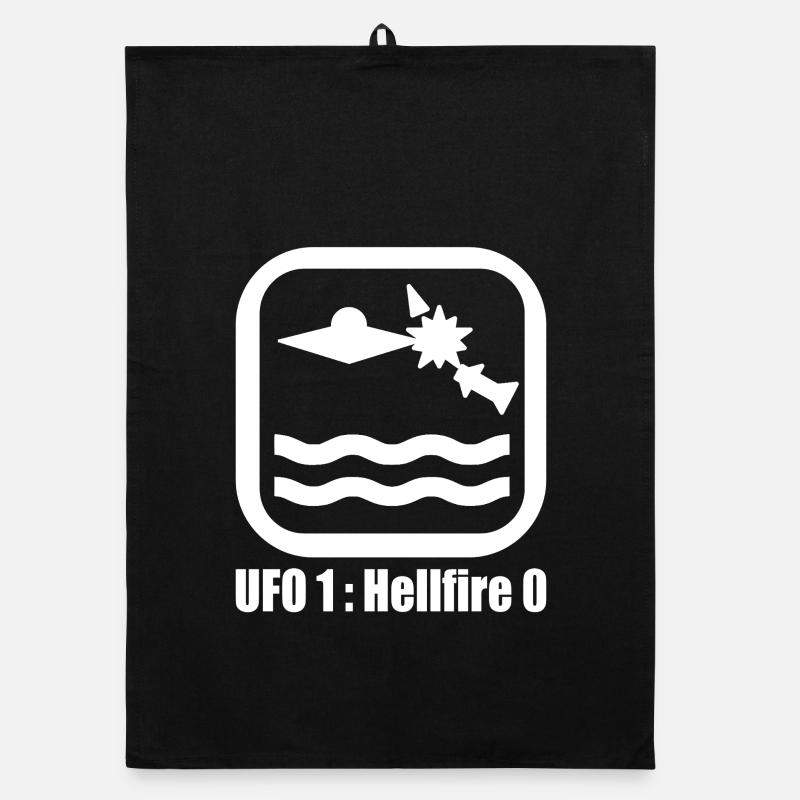 UFO Rocket White 1:0 Meme T-Shirt Organic dish towel