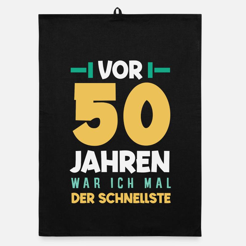 Funny 50th Birthday Shirt Gift Organic dish towel