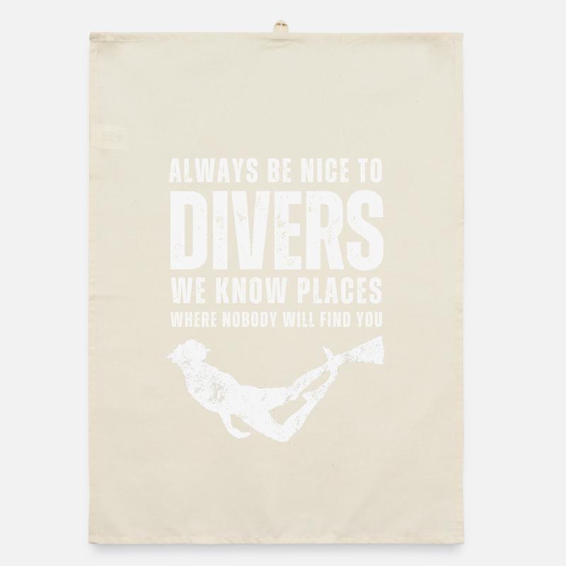 Always Be Nice To Divers Organic dish towel