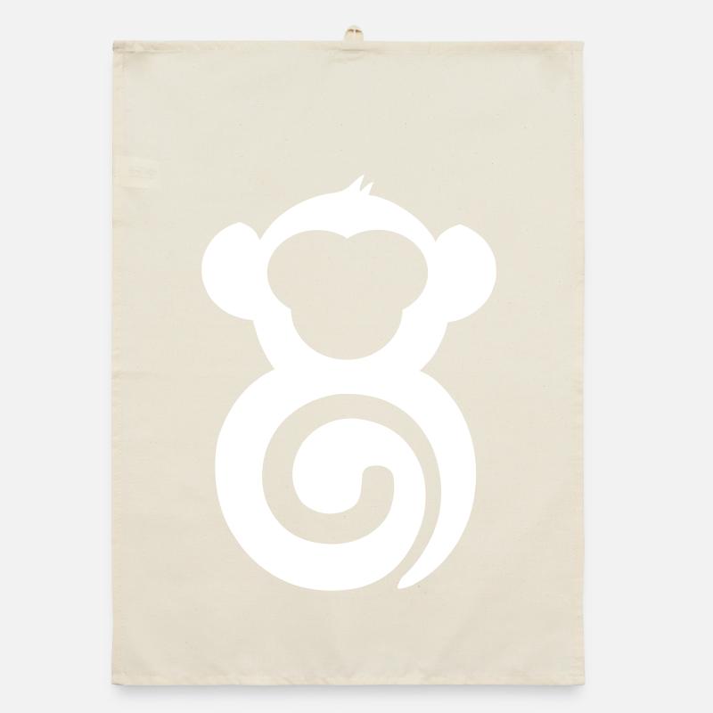 Monkey Spiral Logo Print Organic dish towel