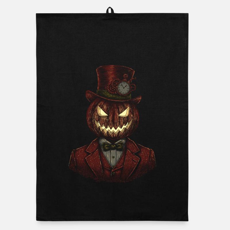 Kürbis Gentleman Steampunk Organic Geschirrtuch