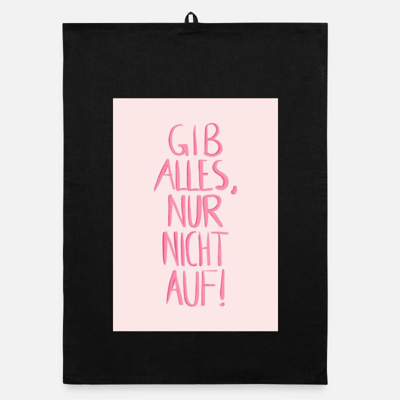 Gib alles - rosa rot Organic Geschirrtuch
