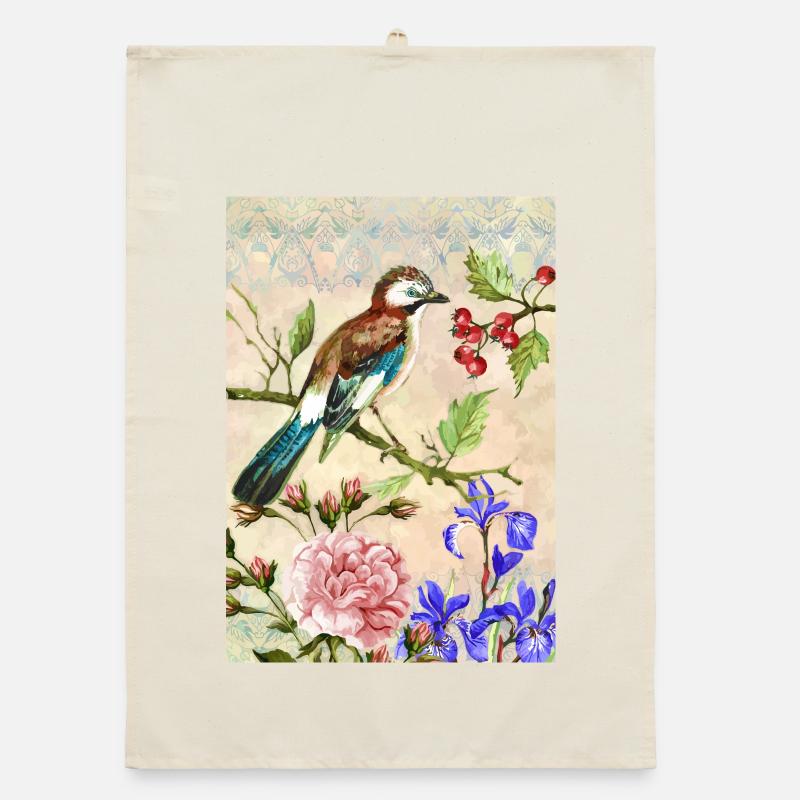 Bunter Vogel Organic Geschirrtuch