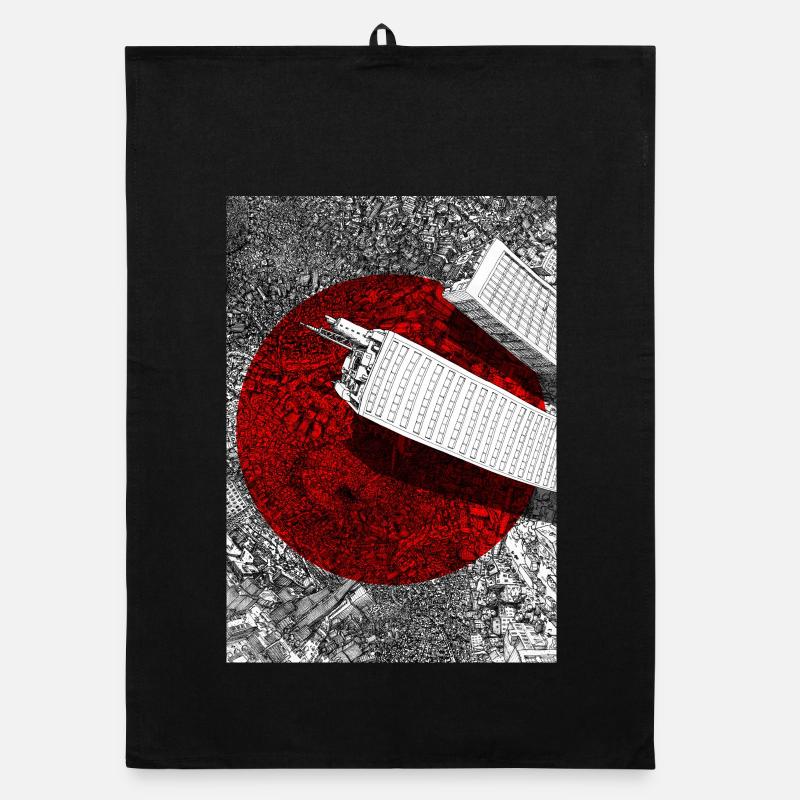 Highrise Inflation - Organic Geschirrtuch - Schwarz