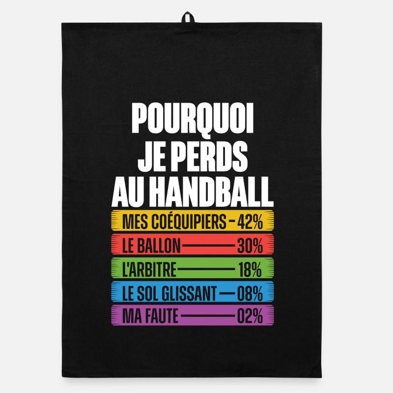 Les Raisons Drôles de Perdre Humour Coach Handball Torchon bio