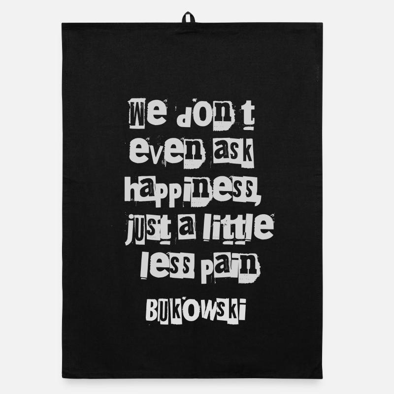 Charles Bukowski Fragmented Typography Organic dish towel