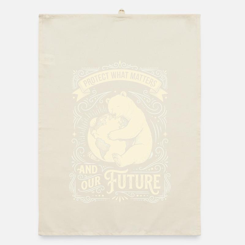 Panda Protection Future Ornament Organic dish towel