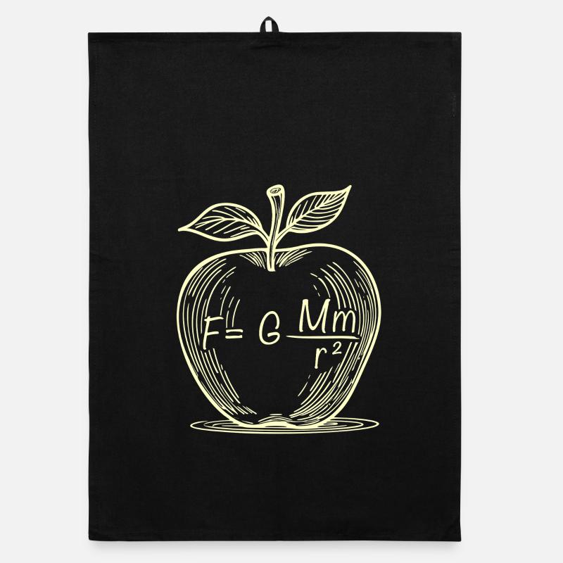 Pomme à gravité : dessin physique Torchon bio