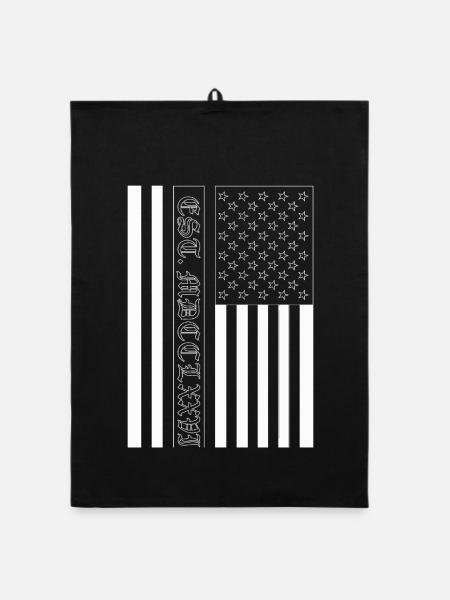Est. MDCCLXXVI USA Flagge - Organic Geschirrtuch - Schwarz - Vorne