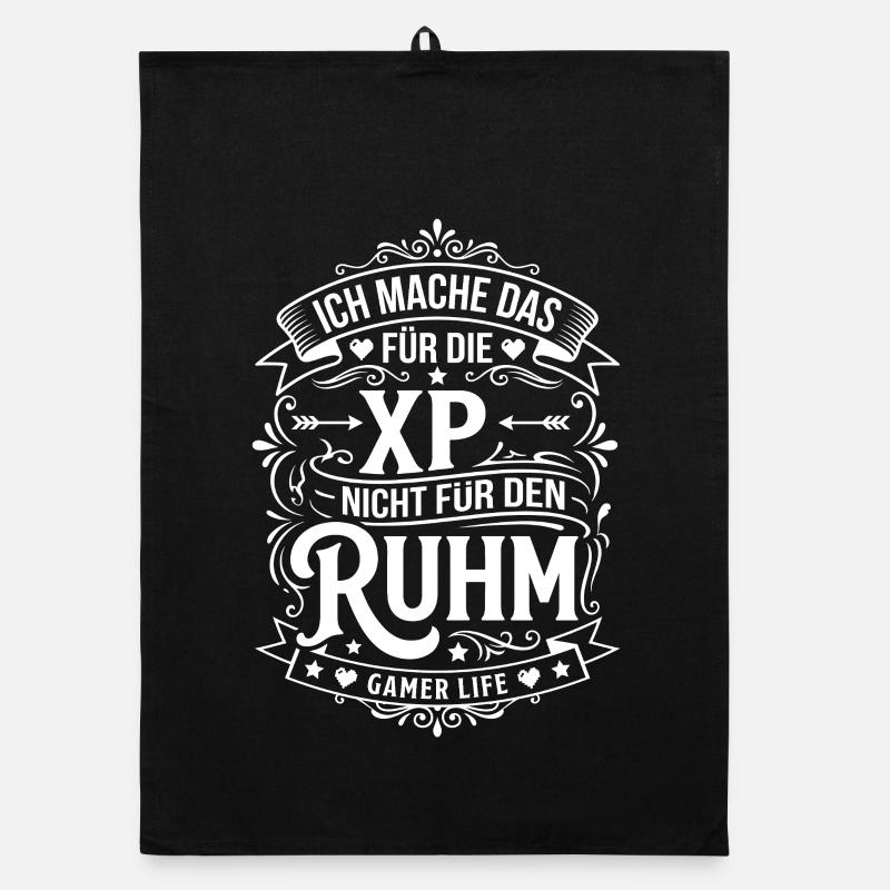 XP statt Ruhm – Gamer Lebensgefühl Organic Geschirrtuch