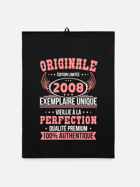 2008 – Unique example – Premium quality - Organic dish towel - black - Front