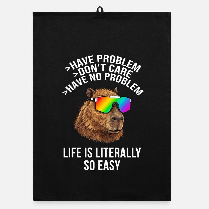 Cool Capybara Rainbow Sunglasses – Tier-Meme Organic Geschirrtuch