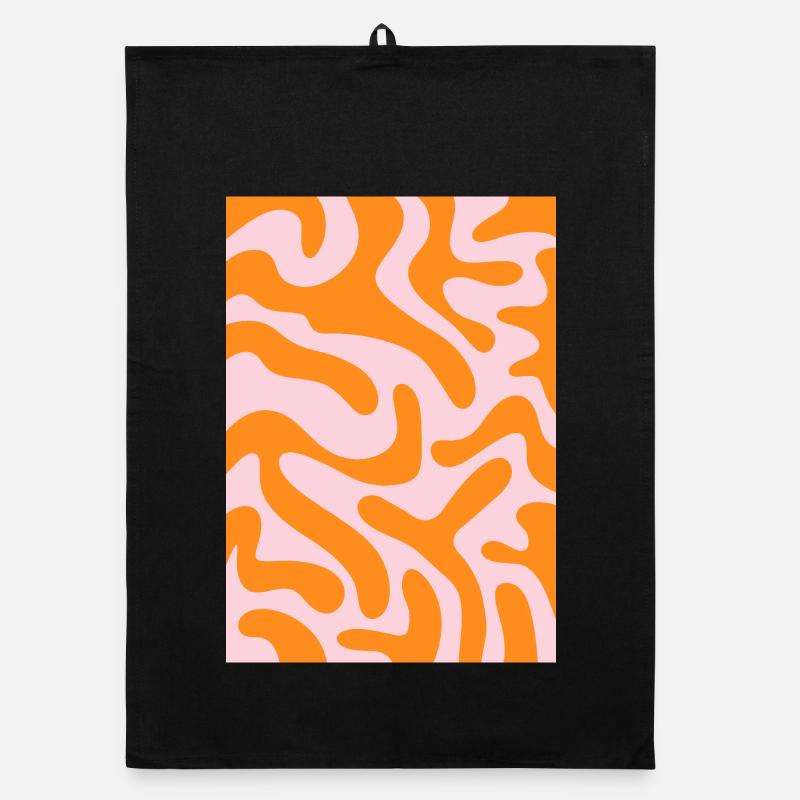Funky tiger - orange rosa Organic Geschirrtuch