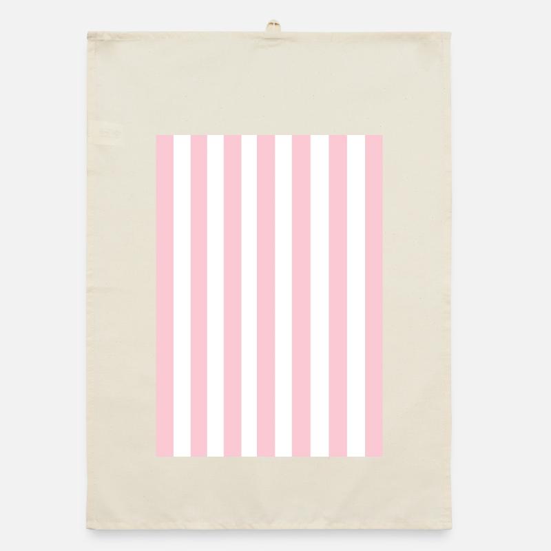 Rayures - rose blanc personnalisable Torchon bio