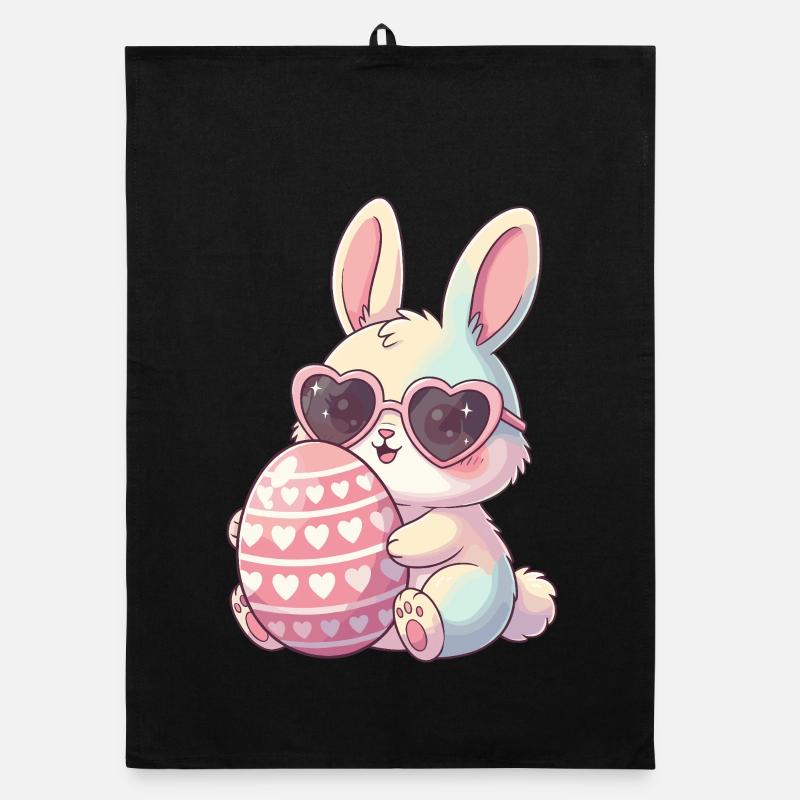 Herzblick Bunny Easter Egg Organic dish towel