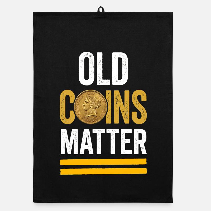 Old Coins Matter - Design de collectionneur numismate Torchon bio