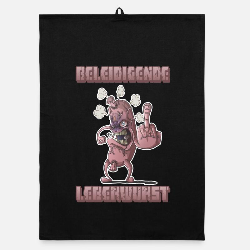 Insulting liverwurst - Organic dish towel - black