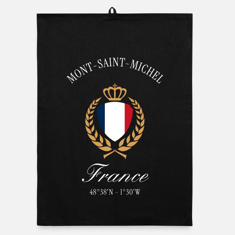 Mont-Saint-Michel Frankreich Wappen Reise Souvenir Organic Geschirrtuch