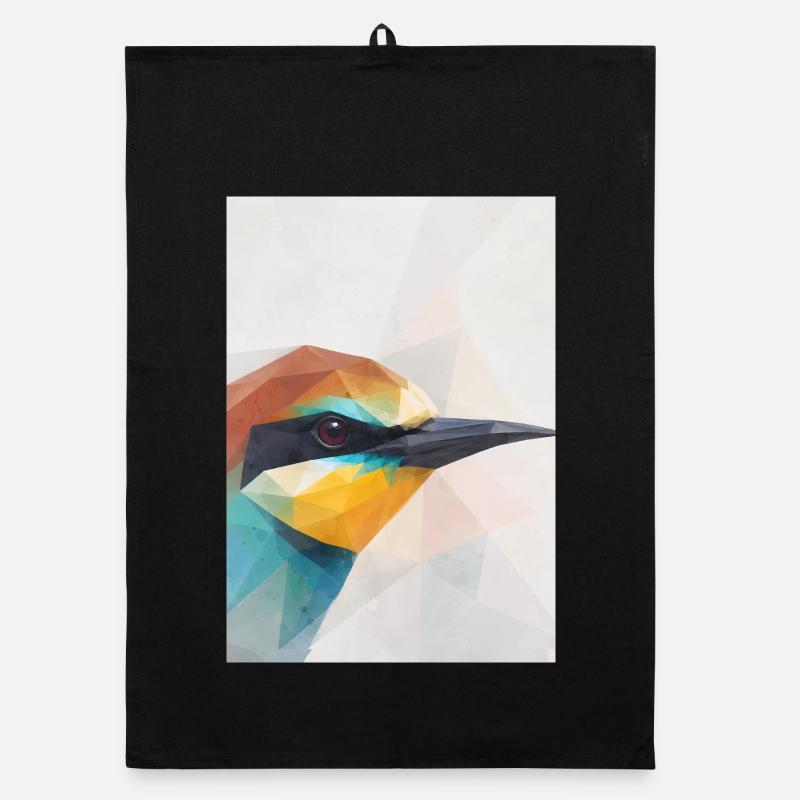 Geometric Bee-Eater Bird Polygon Art Organic dish towel