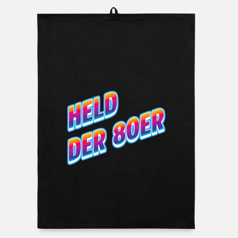 Held der 80er Neon-Retro - Organic Geschirrtuch - Schwarz