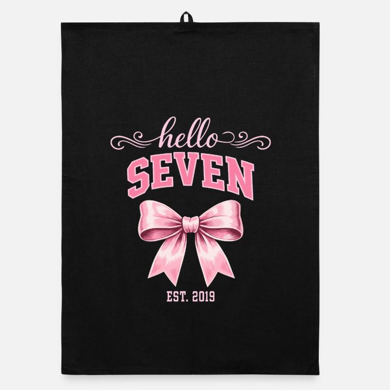 Hello Seven 7 Ans Est 2019 Anniversaire Nœud Torchon bio
