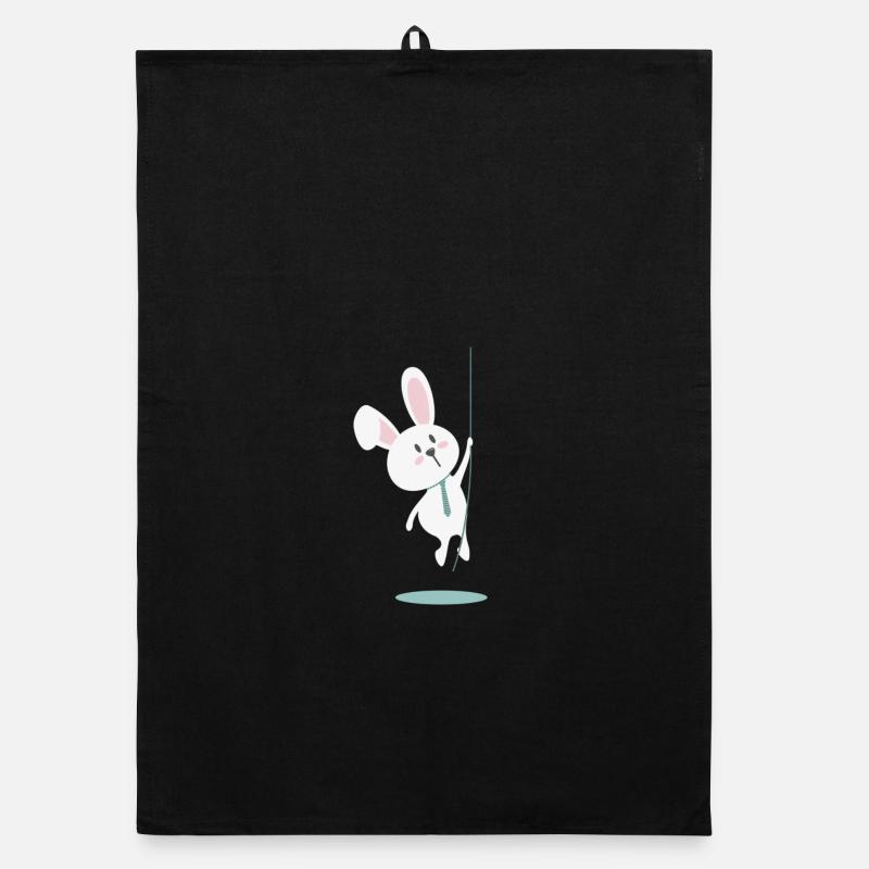 Mignon lapin de Pâques avec cravate – Design de lapin Torchon bio