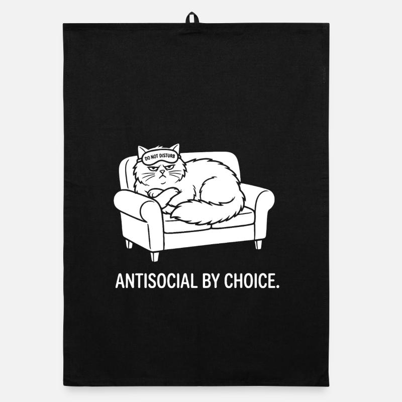 Antisocial by Choice Katze Geschenk Organic Geschirrtuch