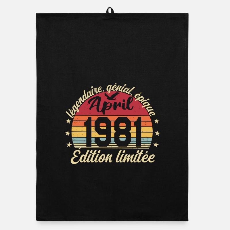 1981 April Birthday April 1981 Organic dish towel