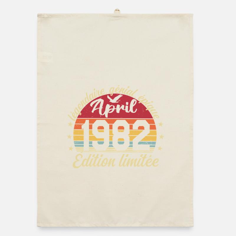 1982 April Birthday April 1982 Organic dish towel