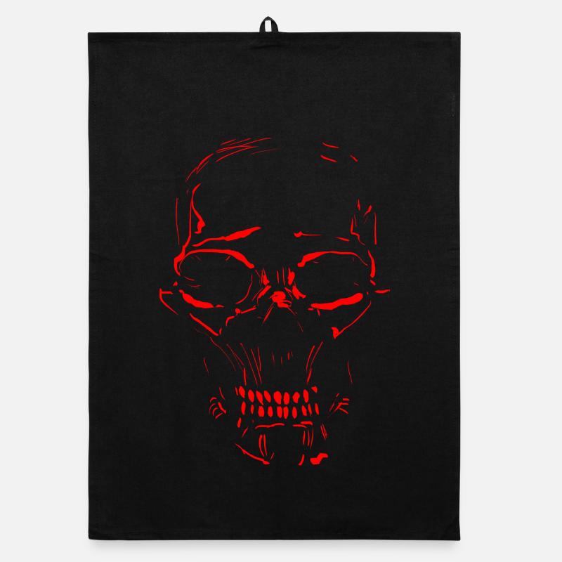 Totenschädel Organic Geschirrtuch