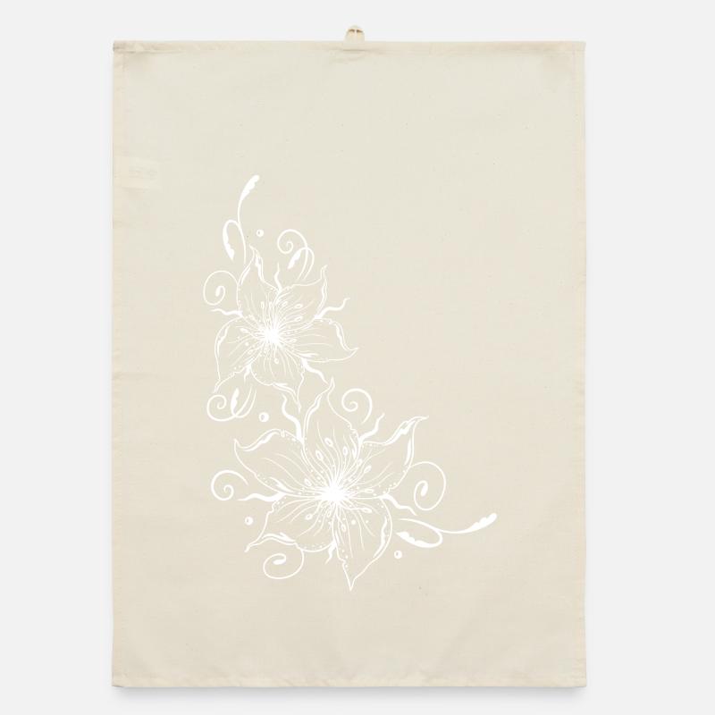 Gros lys avec élément floral. Torchon bio